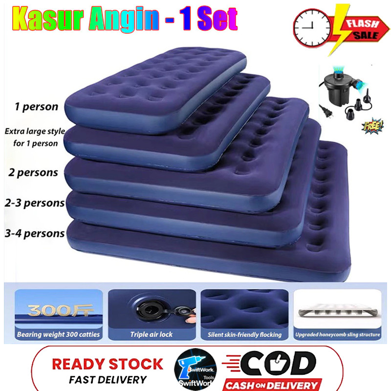 Kasur Angin / Air Bed Double Kasur Angin Bestway + pompa manual Bestway Paket Kasur Angin Double Bir