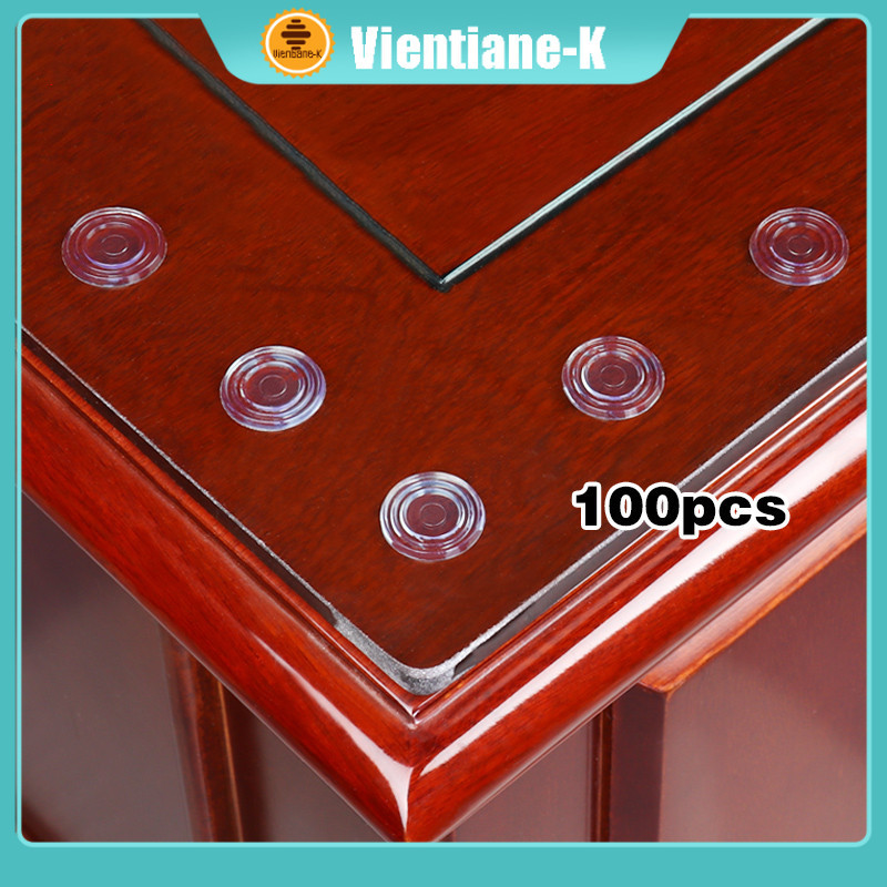 100PCS 24MM Karet Pengganjal Meja Kaca / Karet Ganjal Kaca Meja / Tataan Meja Kaca Bulat Bening