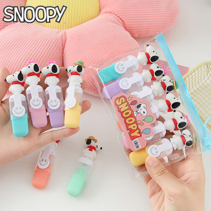 

6/30pcs Japanese Kawaii Snoopy Highlighter Cute Mini 6 Color Set Color Marker Student Highlighter Stationery Gift