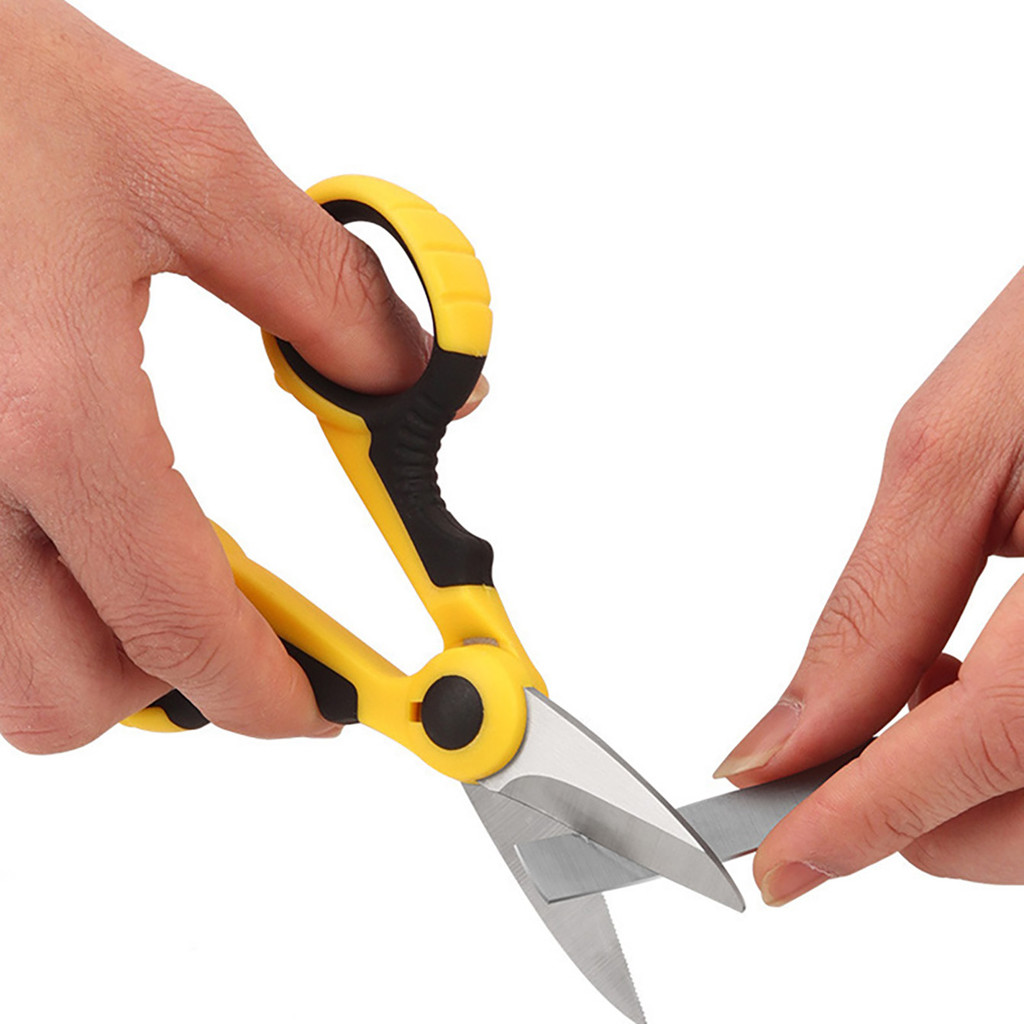 

Electrician Scissors New High Carbon Steel Non-slip Industrial Strong Wire and Cable Stripping Scissors Suitable for Home Office