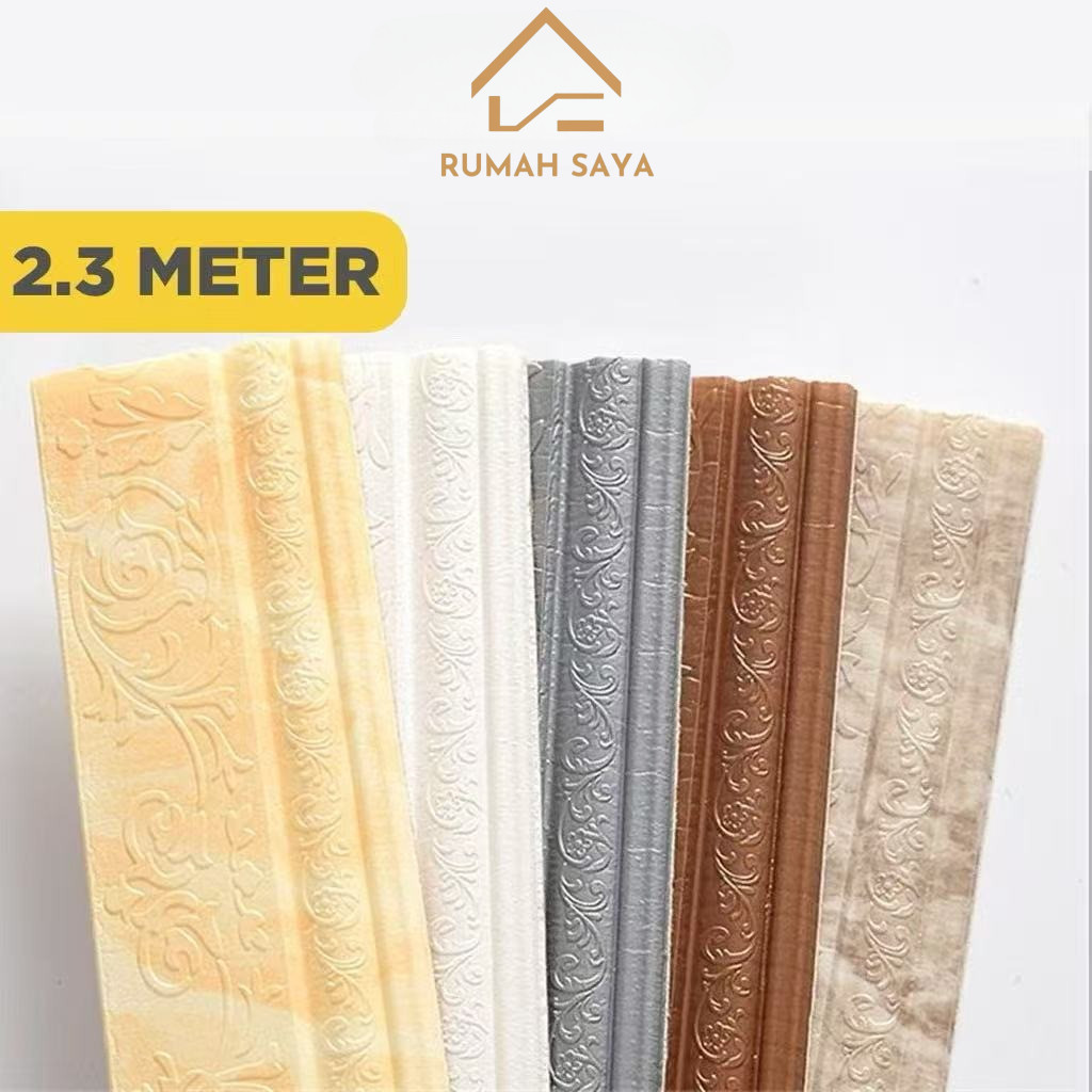 Wall Border List 2.3 Meter / Wallborder Foam 3D / List Dinding 3D /Perbatasan Hiasan Dinding Garis P