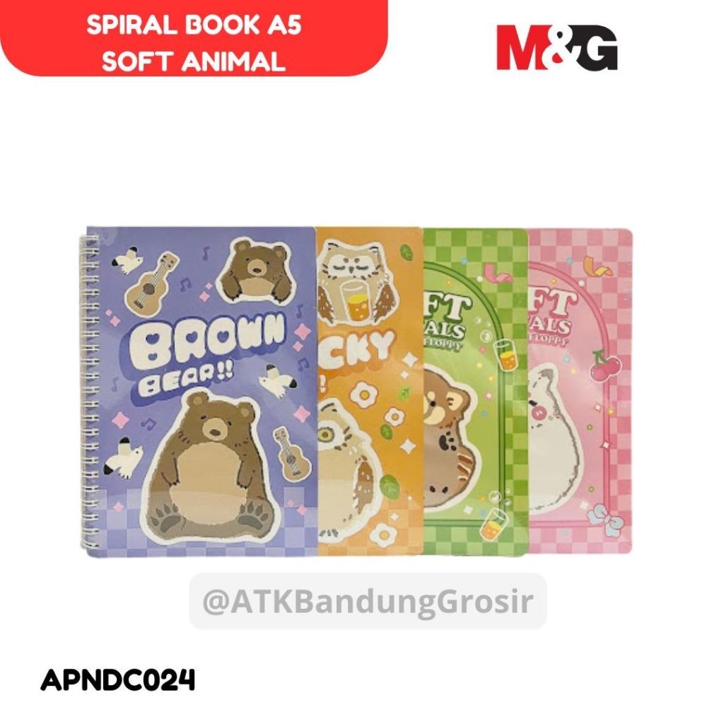 

Notebook Spiral A5 M&G APNDC024 Soft Animal Buku Tulis Catatan Bergaris Ruled 60 Halaman - Satuan- SHAGB
