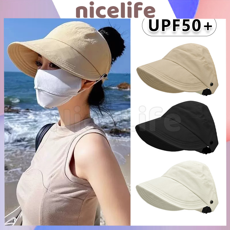 Topi Pantai Wanita Korea Anti / Topi Olahraga Topi Wanita Kekinian Import