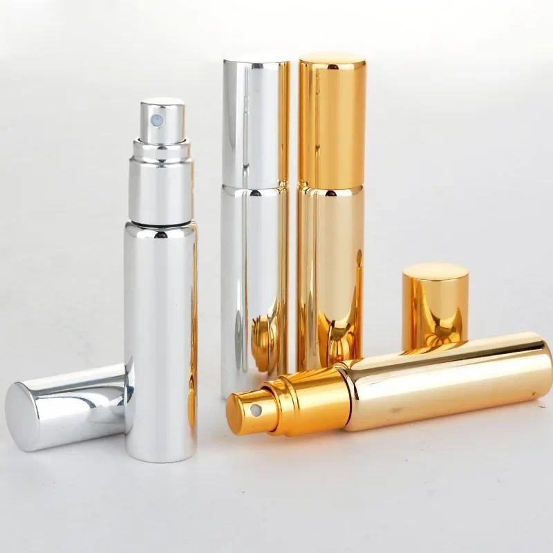 

10ML Portable UV Glass Refillable Perfume Bottle With Aluminum Atomizer Spray Bottles Sample Empty Containers