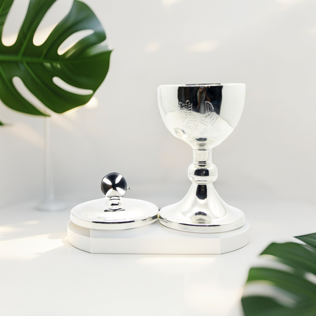 SIBORI LAPIS PERAK DIAMETER 8-12 CM / TEMPAT HOSTI KATOLIK