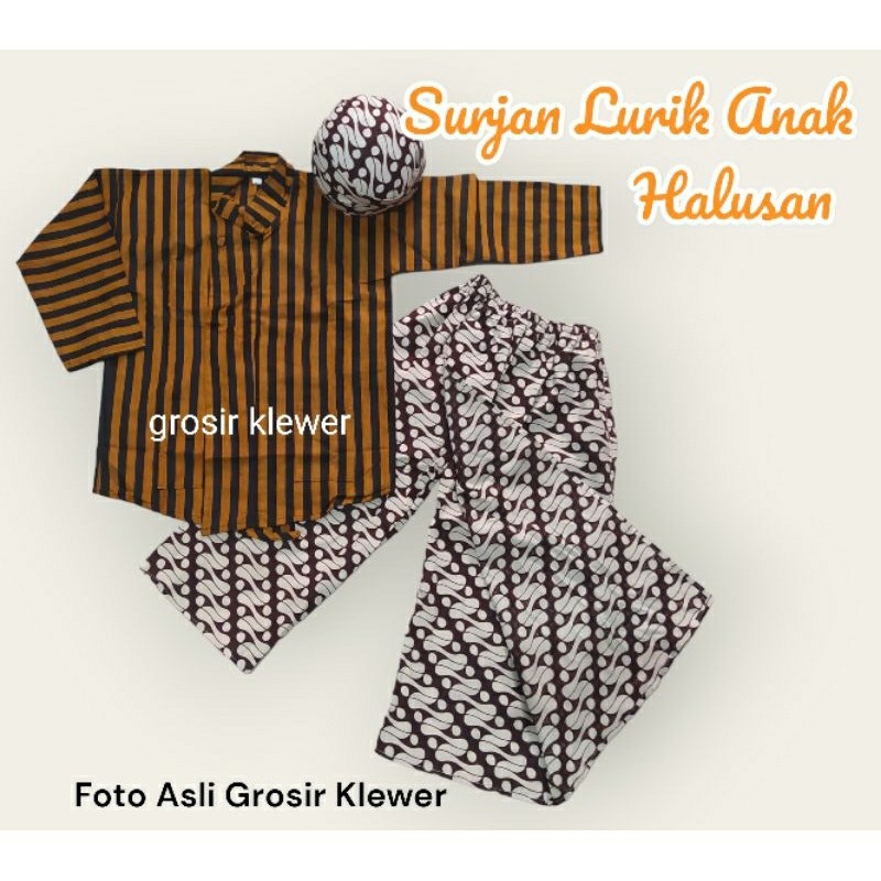 PROMO STELAN BAJU LURIK ANAK BAHAN TENUN HALUS / BAJU LURIK ANAK LAKI LAKI / BAJU ADAT JAWA ANAK LAK
