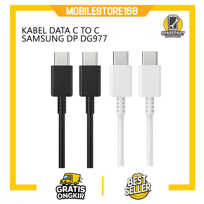 KABEL DATA USB C TO C MODEL EP-DG977 BLACK WHITE 1 METER ORIGINAL