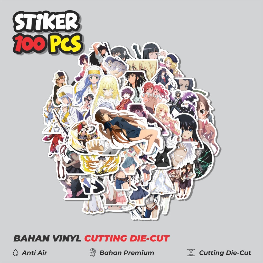 

Terbaru! 50 pcs Stiker Anime Series Certain Magical Index Character Mix Dekorasi Lucu Kreatif untuk Notebook, Skateboard, HP