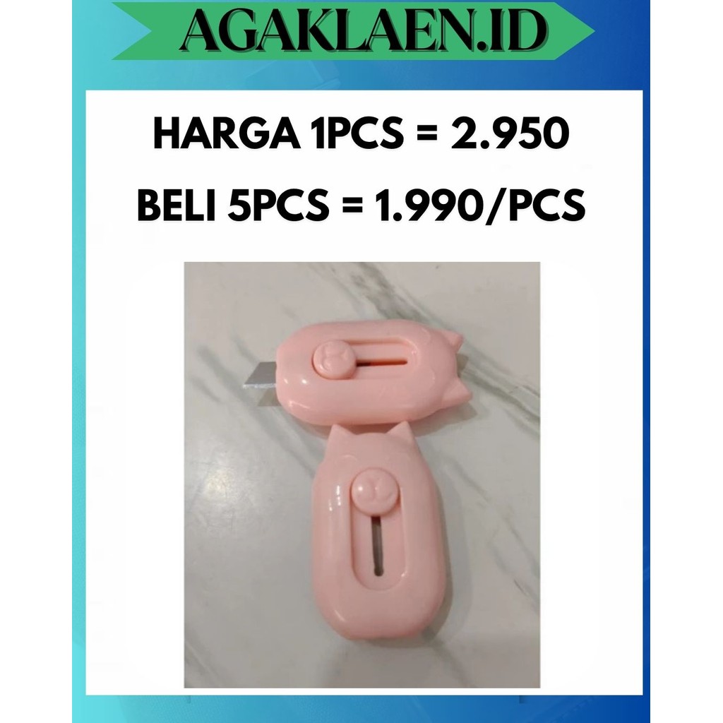 

AL CUTTER MINI PISAU PEMOTONG KERTAS MINI SILET PORTABLE BENTUK KUCING CAT PRAKTIS