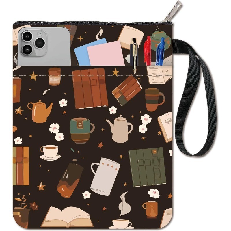 

1pc Vintage Books Book Sleeve Teaware Book Protector Flower Black Book Covers for Paperbacks Washable Fabric Cloth Book