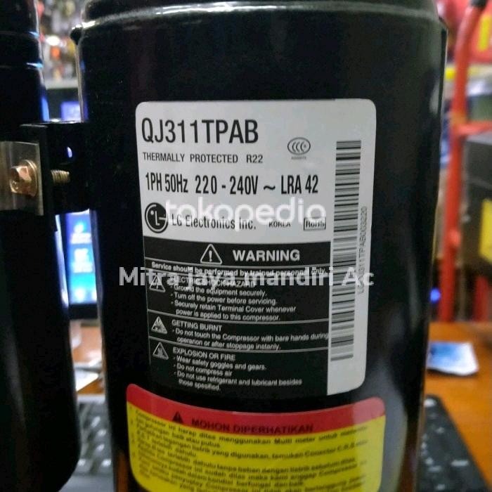 KOMPRESOR AC LG 2PK MODEL QJ 311TPAB Freon R 22