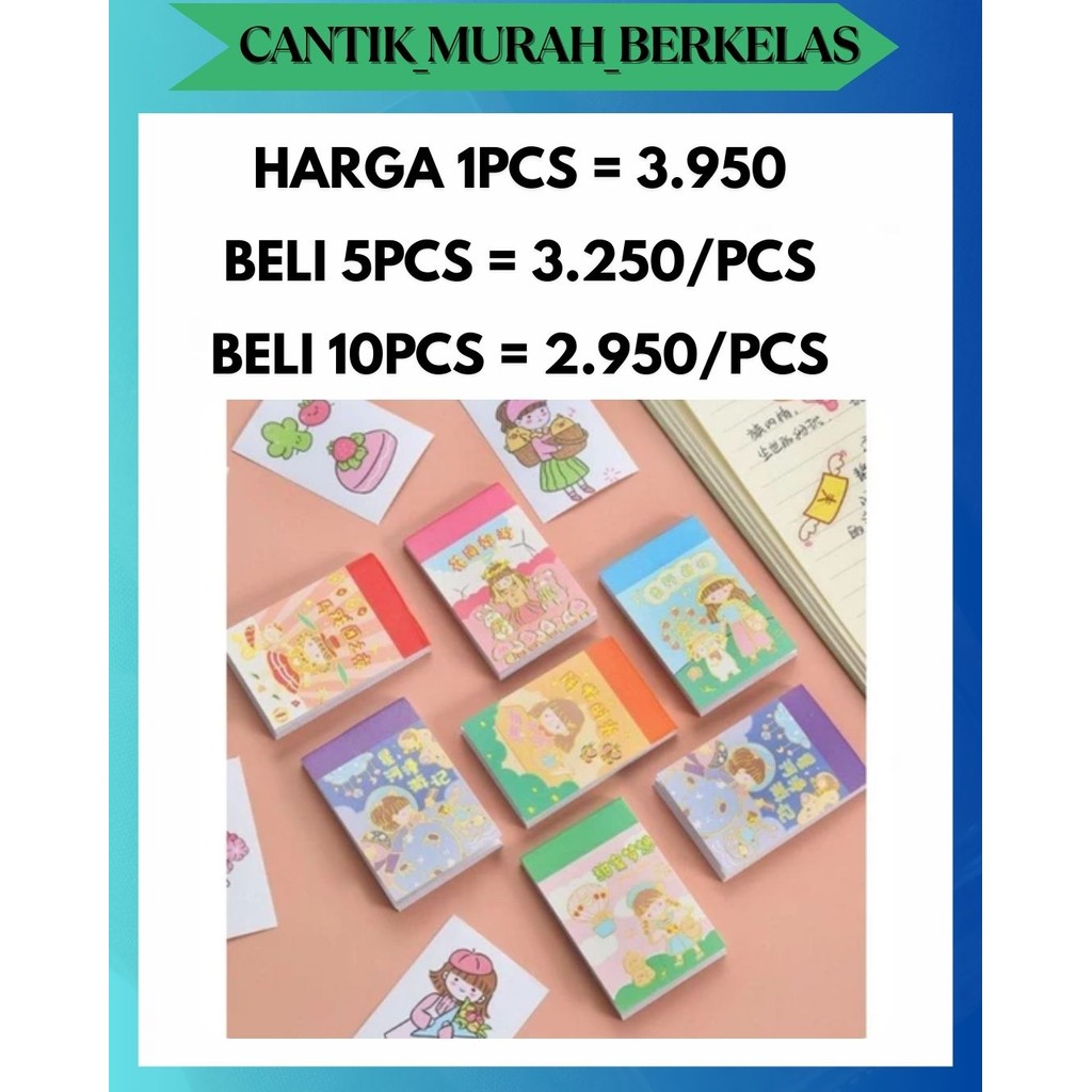

CMB [24 Lembar] Stiker Buku Momo Kecil Mini VIRAL/ Sticker Note Washi Karakter Manga Anak