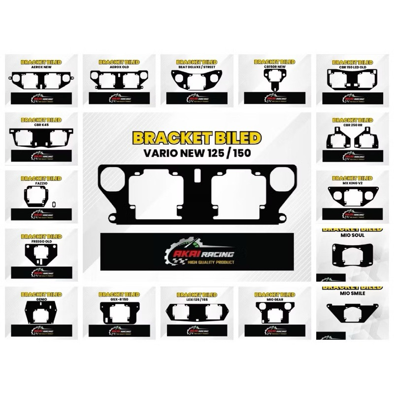 Bracket Breket Dudukan Lampu Projie Biled 2,5 inch HID Vario 160 Vario 125/150 New Vario 160 New bea