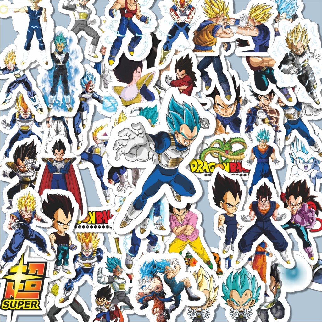 

100PCS Lucu Stiker Anime Series Dragon Ball Character Prince Vegeta V3 Dekorasi Lucu Kreatif untuk Notebook, Skateboard, H