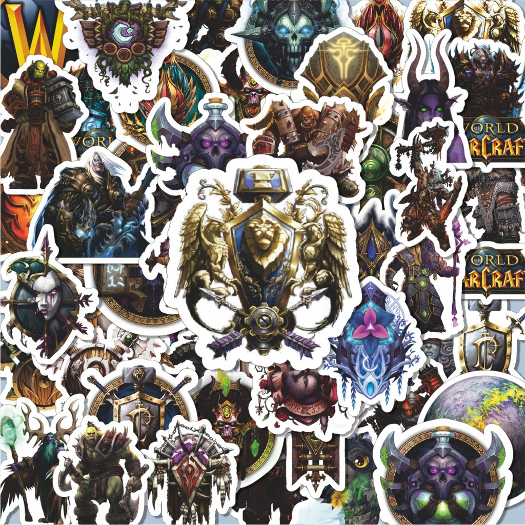 

100PCS Lucu Stiker Video Game Series World Of Warcraft Stiker Aesthetic Stiker Anti Air Stikers Berperekat Waterproof sticker decal buat Motor Helm Buku Journal Koper Casing HP Laptop Botol Minum Hadiah anak