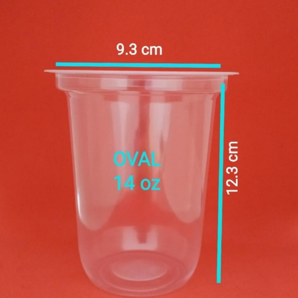 Cup Plastik 14oz Oval Starindo Tebal 8gr