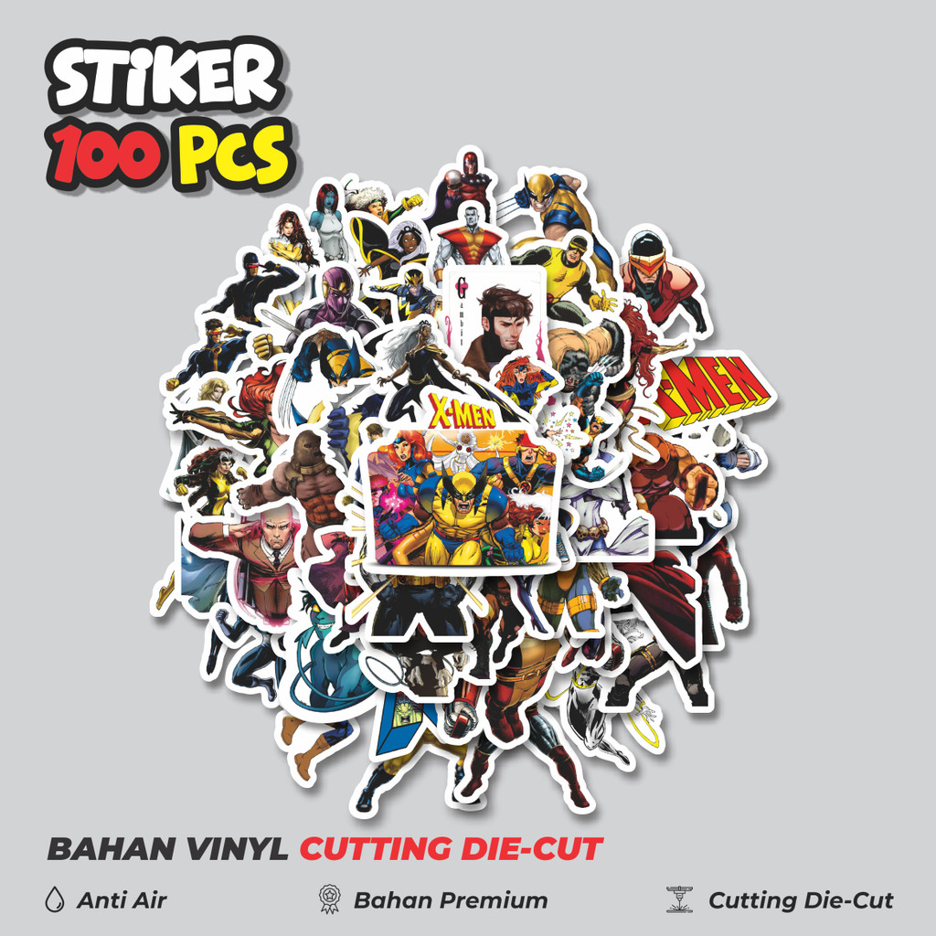 

Terbaru! 50 pcs Stiker Marvel Series Character X MEN Kartun Mix Dekorasi Lucu Kreatif untuk Notebook, Skateboard, HP