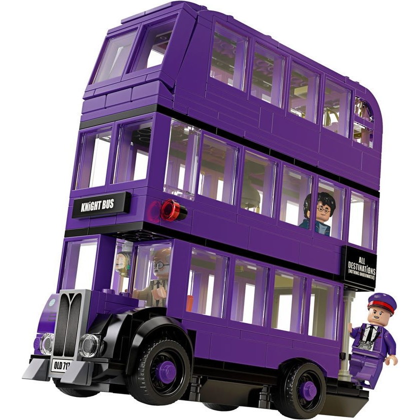 

In Stock 403pcs Harry Magical World of Wizards The Knight Bus Purple Triple-decker Building Blocks Set Compatible Kids Birthday
