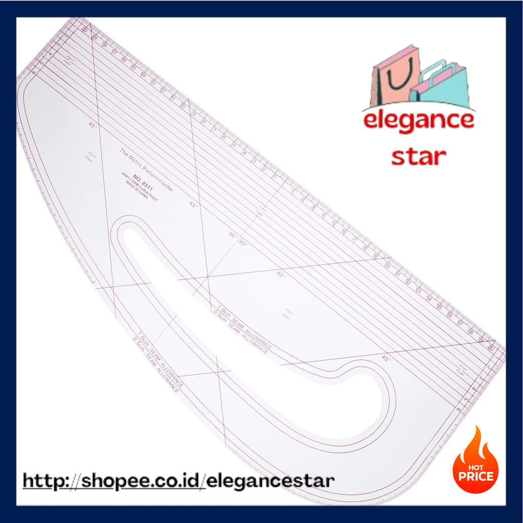

Curler Pattern Master Ruler Curve Grading Tailors Beginners Sewing Double PC Fabric