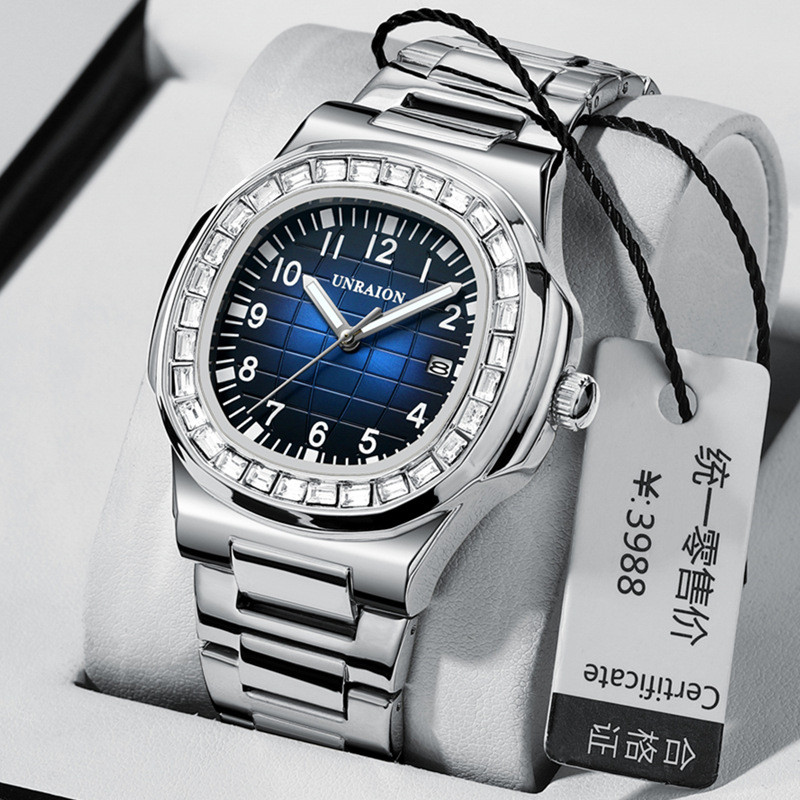 

Jam Tangan Pria Persegi Jam Tangan Kuarsa Kalender Tahan Air dan Bersinar