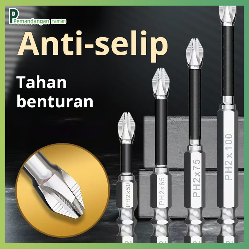 Obeng pneumatik elektrik bit silang, kepala obeng elektrik, bit magnetik, obeng silang elektrik deng