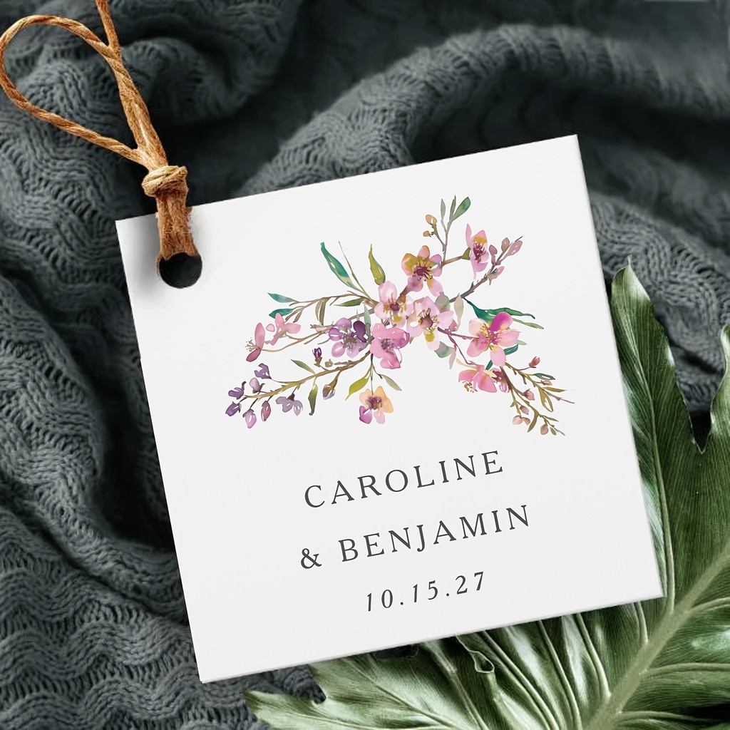 

Custom 100Pcs wedding favor tags, customized personalized thank you gift tags for weddings, birthdays, bridal showers