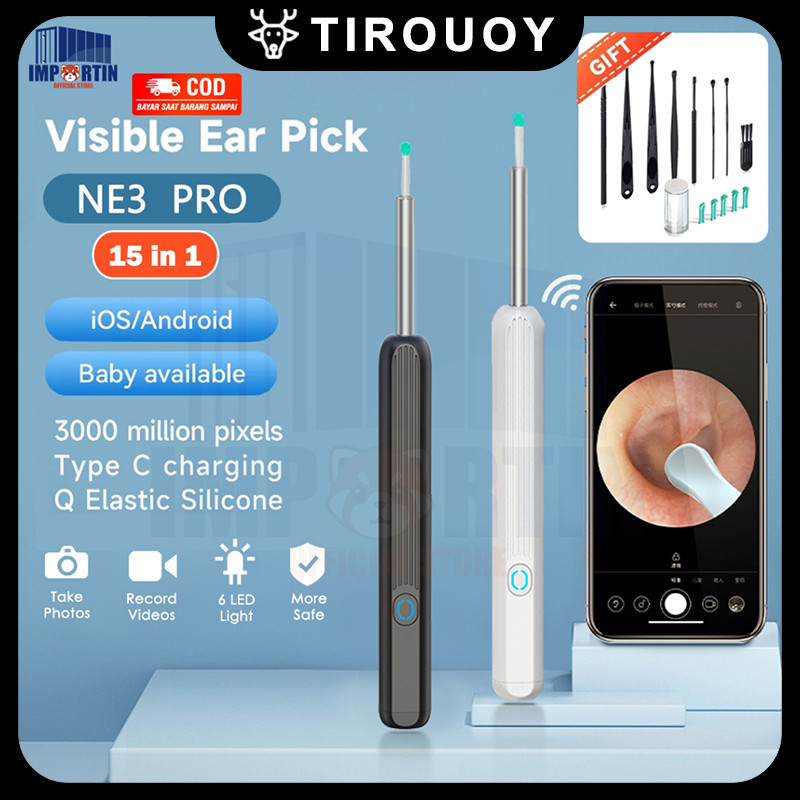 Pembersih telinga bayi korek kuping LED kamera WiFi hp korek kuping bayi pembersih kuping smart