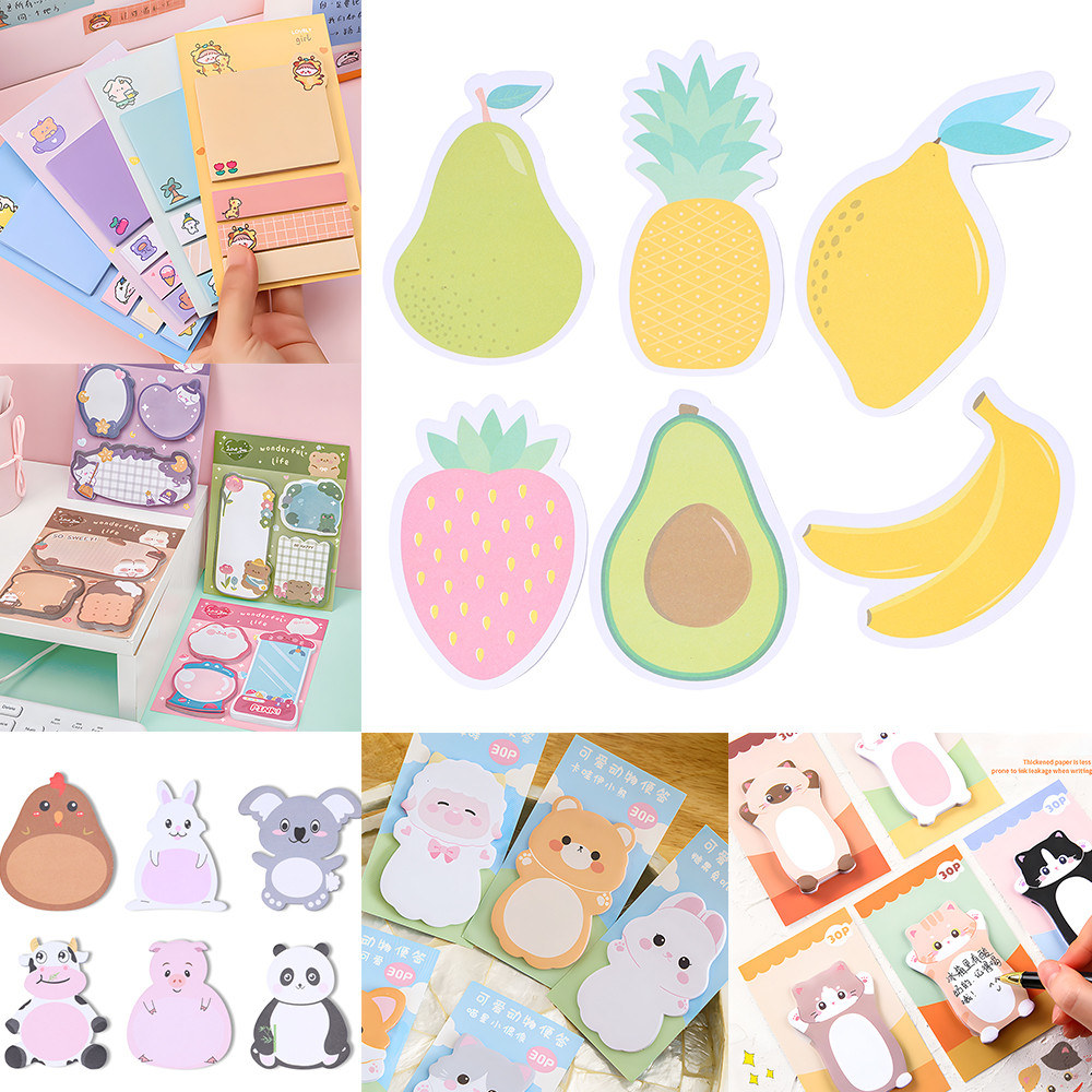 

5Packs Korean Cute Kawaii Sticky Notes Memo Pad Post Notepad Stationery To Do List Index Tab Check School Office Study Accessory