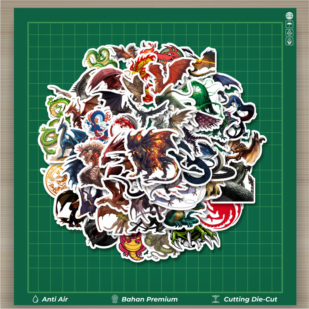 

HOT 50 PCS STIKER Stiker Dragon Illustration Mix 2 [Ilustrasi Naga] Stiker Fashion Cars Decal Dingin Kartu Album Custom Vinyl Anti Air- Sticker Aesthetic Buku Journal Koper Casing HP Tablet Laptop Helm Motor Botol Minum