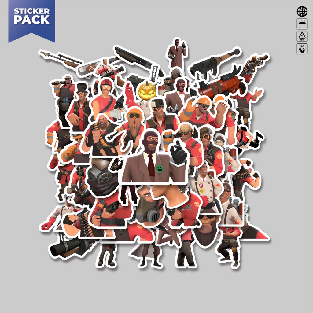 

[100PCS]Stiker Pack Stiker Game Series Team Fortres Character V2 Aesthetic Vinyl Anti Air Dekorasi Sticker Laptop Buku Journal Koper Helm Casing HP Gitar Helm Skateboard