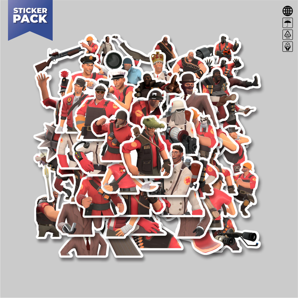

[100PCS]Stiker Pack Stiker Game Series Team Fortres Character V3 Aesthetic Vinyl Anti Air Dekorasi Sticker Laptop Buku Journal Koper Helm Casing HP Gitar Helm Skateboard