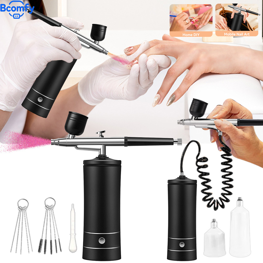 

Airbrush with Compressor Rechargeable Wireless Air Brush with Compressor Mini Handheld Spray Gun for Nails Art Painting