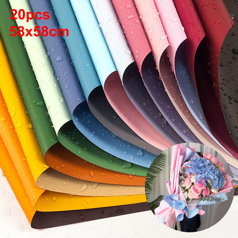 

20pcs/pack of Flowers Wrapping Paper Two-color Double-sided Bouquet Floral Wrapping Paper Florist Supplies Wholesale