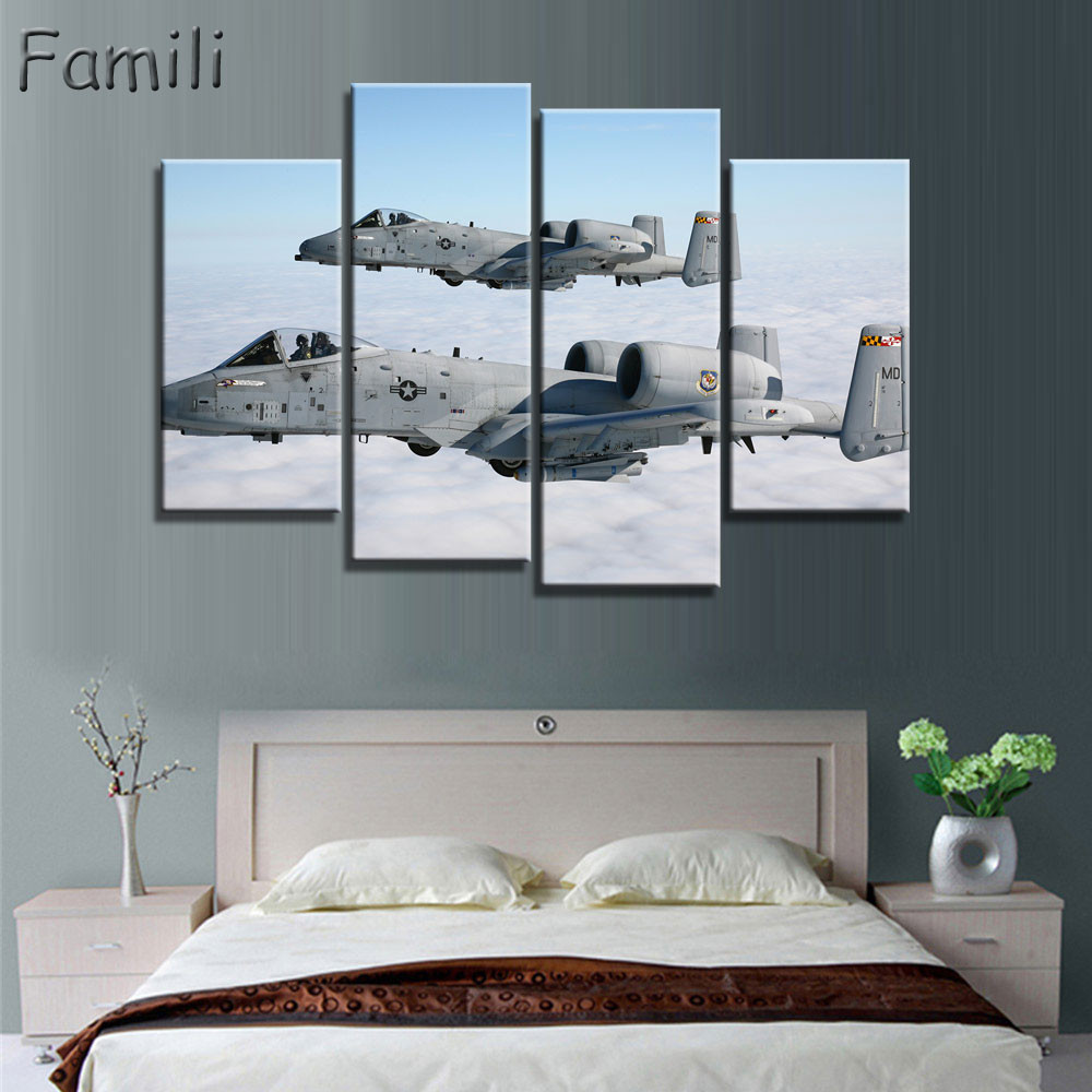 

Cuadros Painting By Numbers 4Picture Modern Fighter Canvas Painting Combat Wall Picture Art For Living Room Unframed