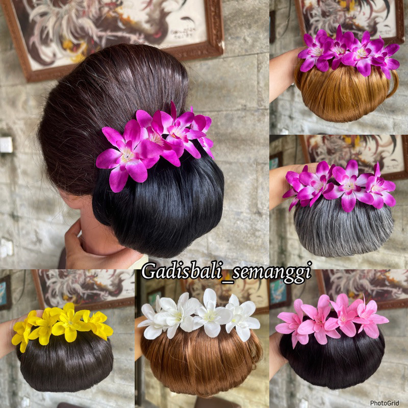 Sanggul Sirkam Polos + Bunga Anggrek