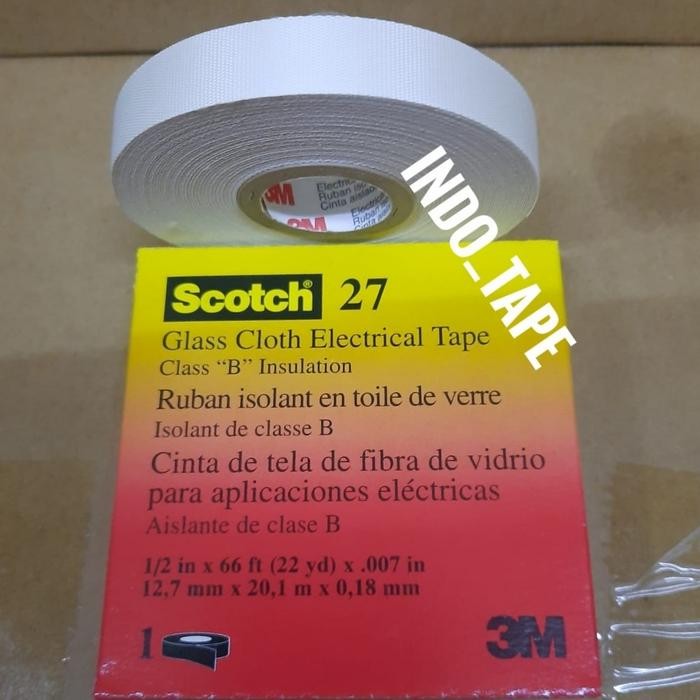 

3M Scotch 27 Glass Cloth Tape / Isolasi Tahan Panas Size 12mm