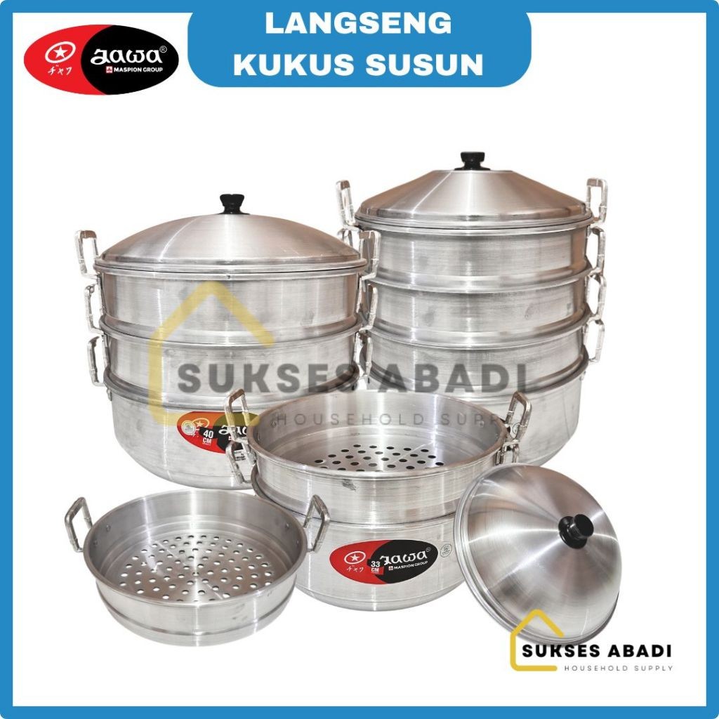 LANGSENG KUKUS 3 4 SUSUN 33 36 40 CM JAWA MASPION ALUMINIUM / DANDANG KUKUS SUSUN
