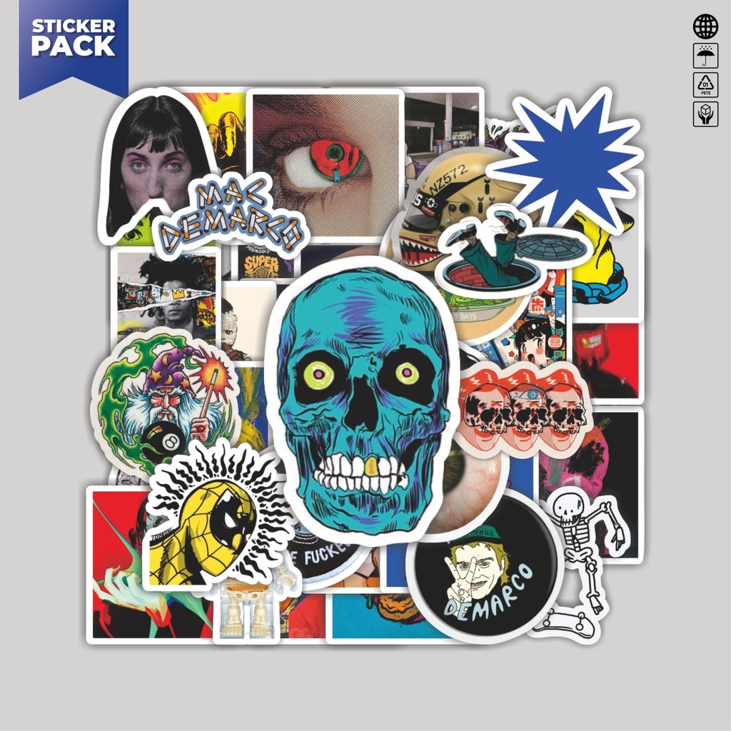 

[100PCS]Stiker Pack Stiker Random V5 Aesthetic Vinyl Anti Air Dekorasi Sticker Laptop Buku Journal Koper Helm Casing HP Gitar Helm Skateboard
