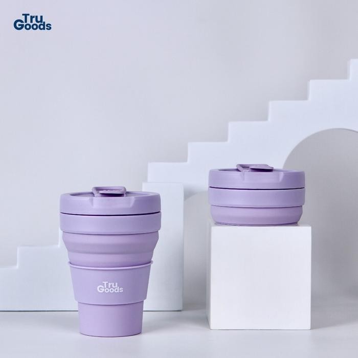 Foldable Cup Premium Tru Goods / Gelas Kopi Lipat 475 ML - Cup - Lilac