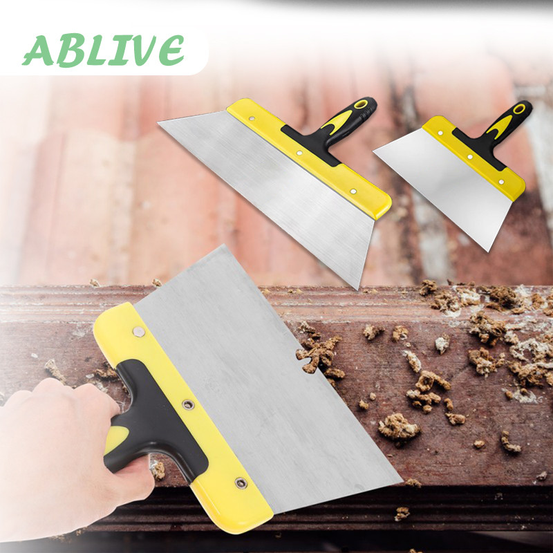 Kape Tembok Stainless Pengikis Dempul Baja Tahan Karat Spatula Dengan Gagang Plastik