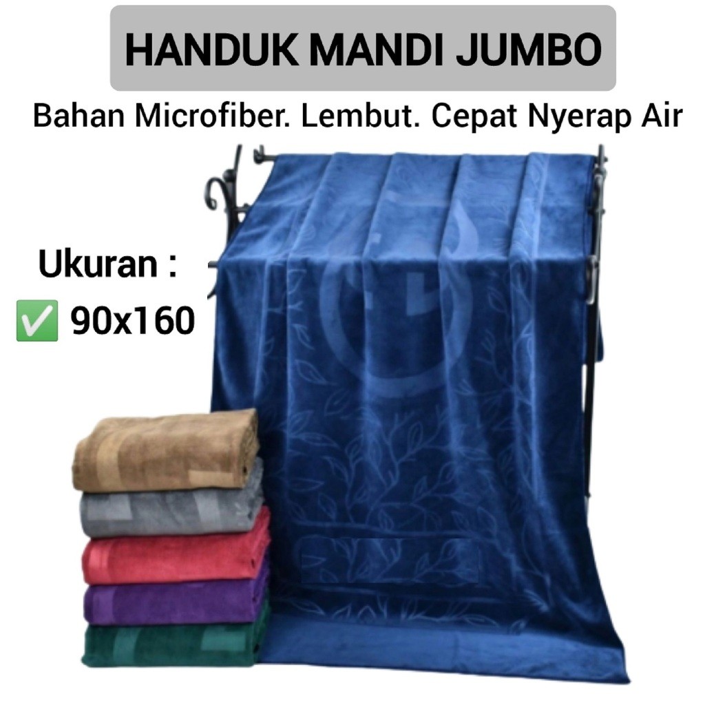 Handuk Mandi Dewasa Jumbo 90x160 Microfiber Lembut Menyerap Air