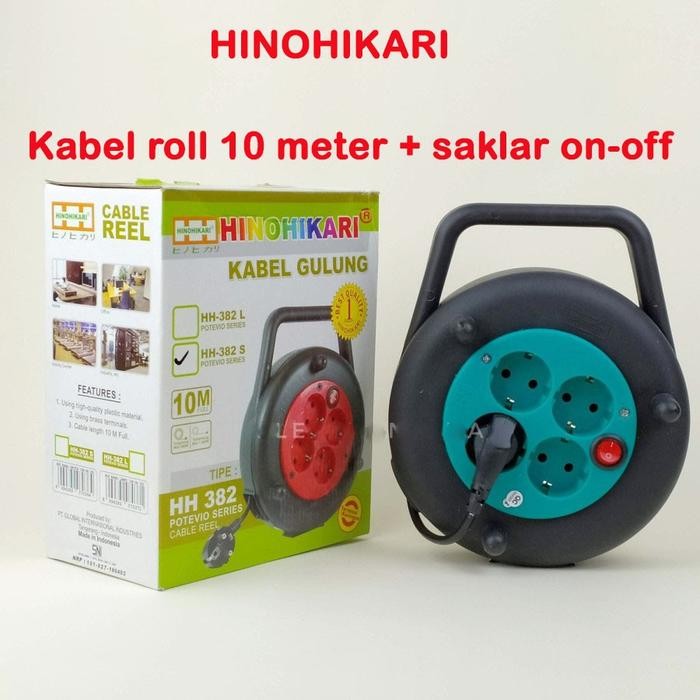 Kabel Colokan Listrik Roll Gulung HINOHIKARI 10M SNI - 10 METER