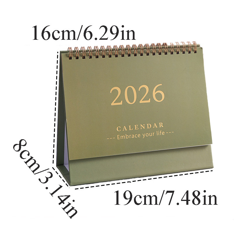 

2026 Simple Style English Mini Desk Calendar Desktop Display Portable Calendar Desktop Decoration Handmade Diary
