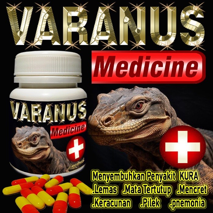 VARANUS MEDICINE OBAT PILEK PENUOMONIA TIDAK NAFSU MAKAN LEMAS MENCRET LUKA KULIT BOROK  SUPLEMEN VI