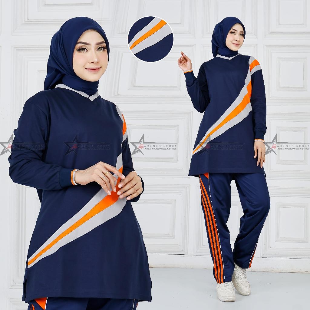 Baju Olahraga Tunik Muslimah Set Training Senam / Setelan Kaos Olahraga Senam Wanita Muslimah