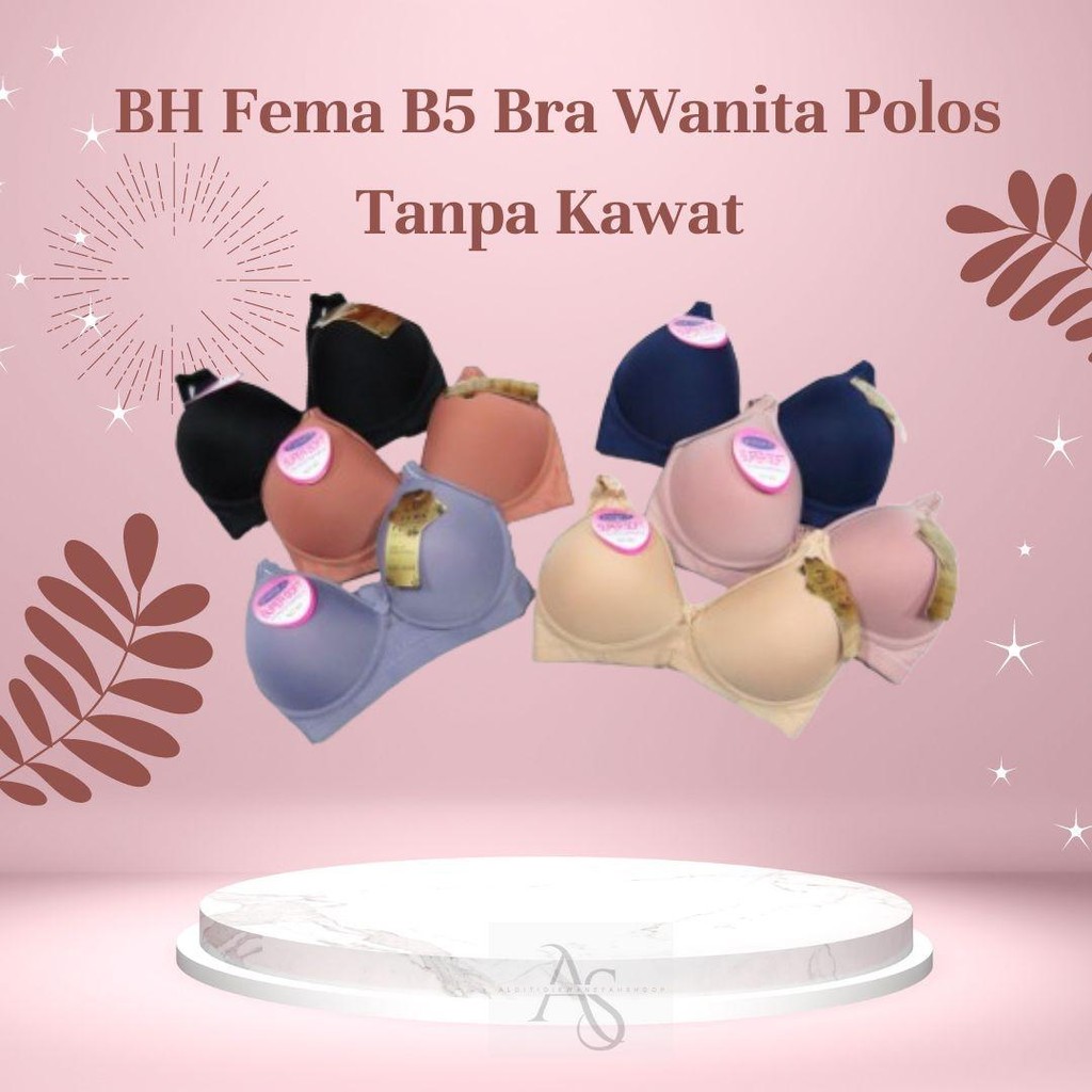 BRA BH FEMA B5 BUSA TEBAL CUP B HAK 3 SUPERSOFT/ Bra Tanpa Kawat POLOS