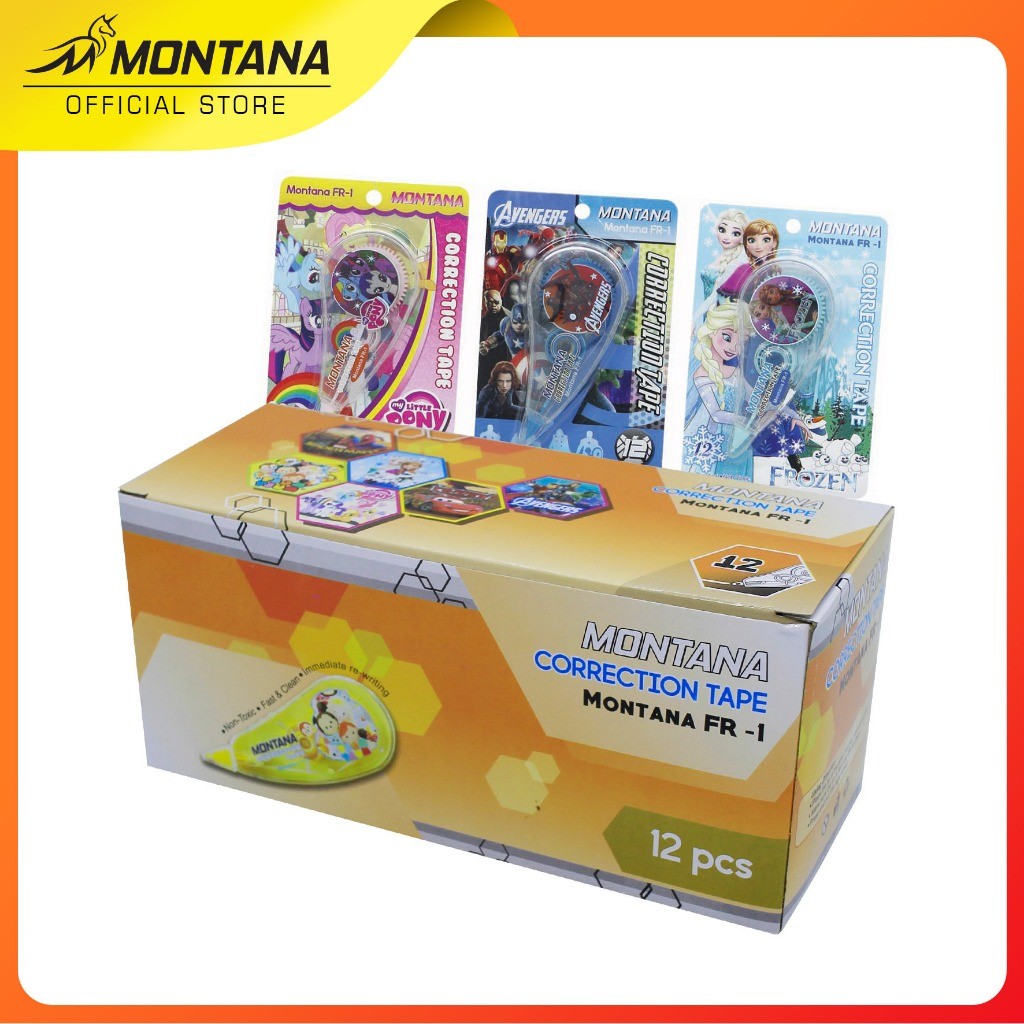 

MONTANA Correction Tape Pita Koreksi 8.5 m x 3.5 cm High Quality Pita Koreksi FR-1/LUSIN