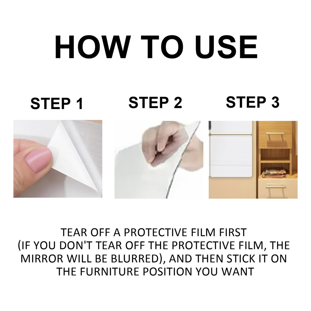 EELHOE Cermin Dinding Anti Jatuh Cermin Splicing Stiker Dinding Cermin Rias Asrama Self-Adhesive Cer