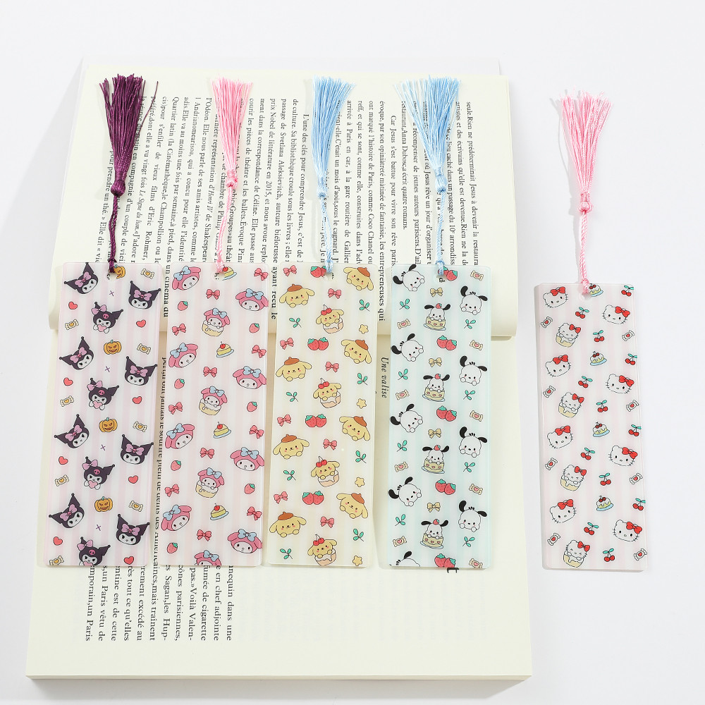 

1pc Sanrio Bookmarks Series Anime Fans Reading Marks Acrylic Bookmarks Friends Girls Teachers Kids Stationery School Supplies