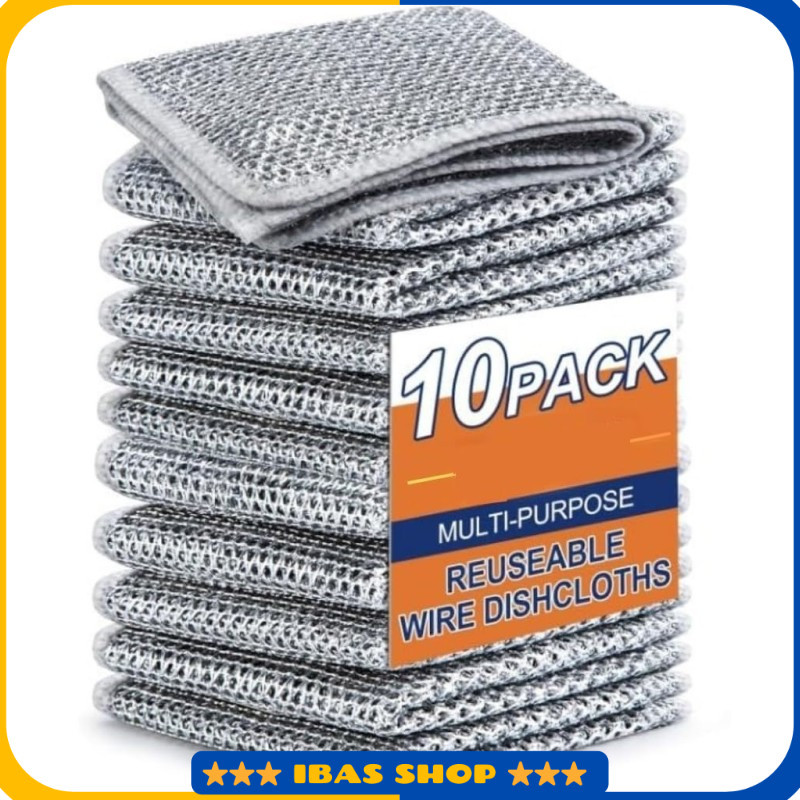 

Non-Stick Steel Wire Dishcloths Double-Layer Design 20x20cm 10PCS - FM-N20